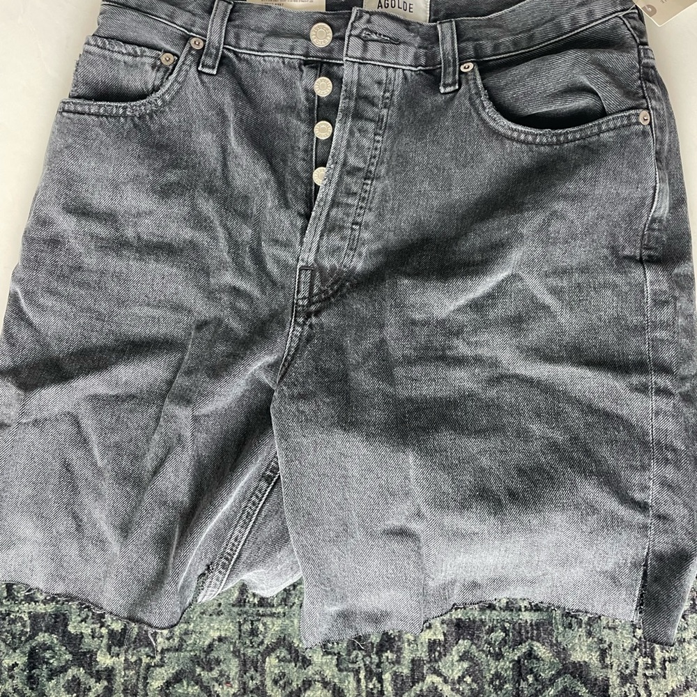 Agolde black/gray cutoff shorts
